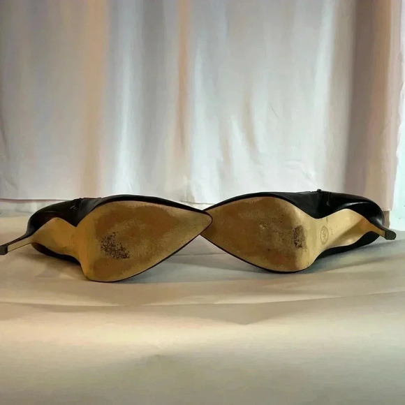 EUC MICHAEL KORS ANKLE BOOT BLK SZ 6M LEATHER 3 BUCKLE ZIPPER 3 IN STILETTO - Picture 6 of 15